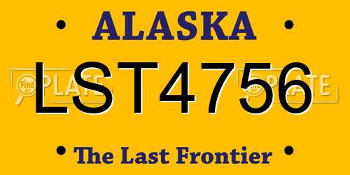 LST4756 Alaska License Plate