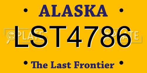 LST4786 Alaska License Plate