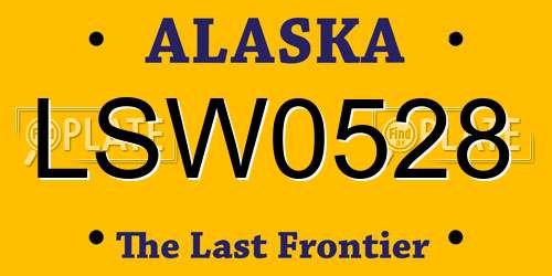 LSW0528 Alaska License Plate