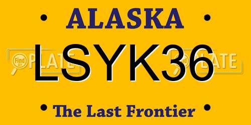 LSYK36 Alaska License Plate