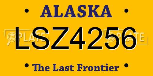 LSZ4256 Alaska License Plate