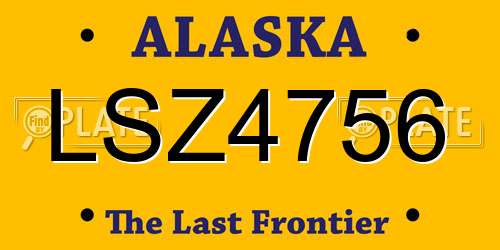 LSZ4756 Alaska License Plate