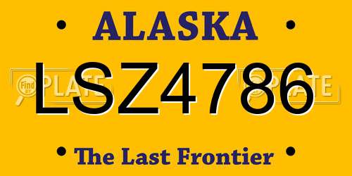 LSZ4786 Alaska License Plate