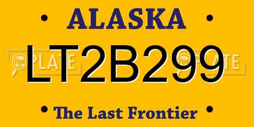 LT2B299 Alaska License Plate
