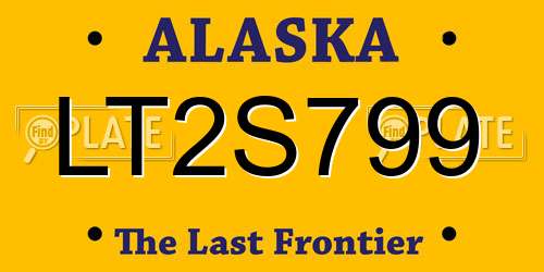 LT2S799 Alaska License Plate