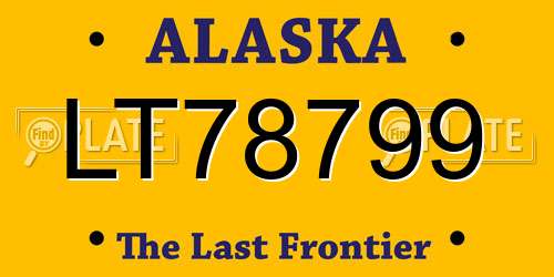 LT78799 Alaska License Plate