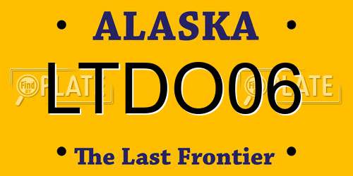 LTDO06 Alaska License Plate