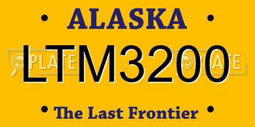 LTM3200 Alaska License Plate
