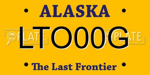 LTO00G Alaska License Plate