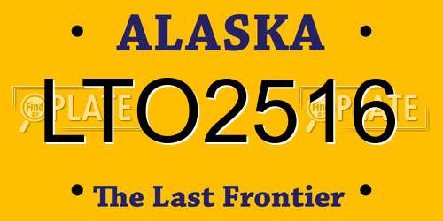 LTO2516 Alaska License Plate