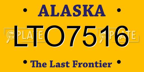 LTO7516 Alaska License Plate