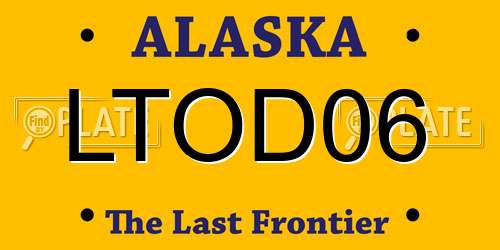 LTOD06 Alaska License Plate