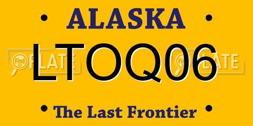 LTOQ06 Alaska License Plate