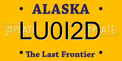 LU0I2D Alaska License Plate