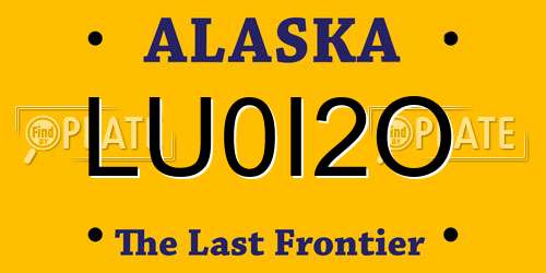 LU0I2O Alaska License Plate