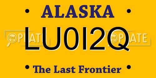 LU0I2Q Alaska License Plate
