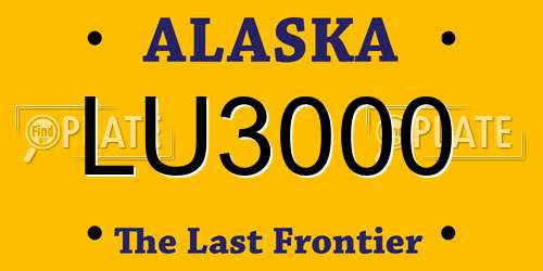 LU3000 Alaska License Plate