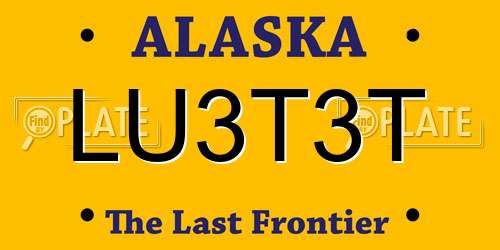 LU3T3T Alaska License Plate