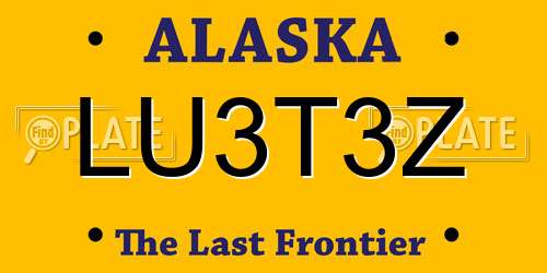 LU3T3Z Alaska License Plate