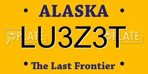 LU3Z3T Alaska License Plate
