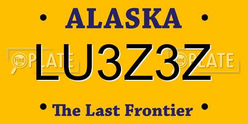 LU3Z3Z Alaska License Plate