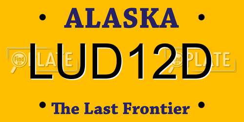LUD12D Alaska License Plate