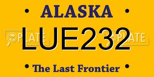 LUE232 Alaska License Plate