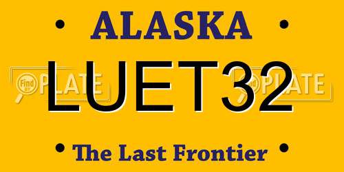 LUET32 Alaska License Plate