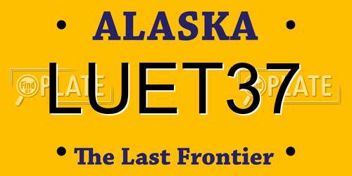 LUET37 Alaska License Plate