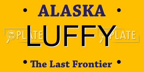 LUFFY Alaska License Plate