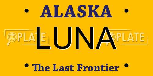 LUNA Alaska License Plate