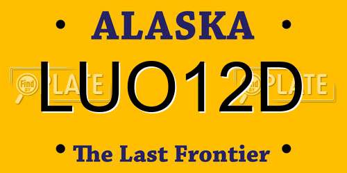 LUO12D Alaska License Plate