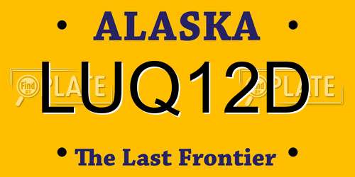 LUQ12D Alaska License Plate