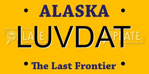 LUVDAT Alaska License Plate