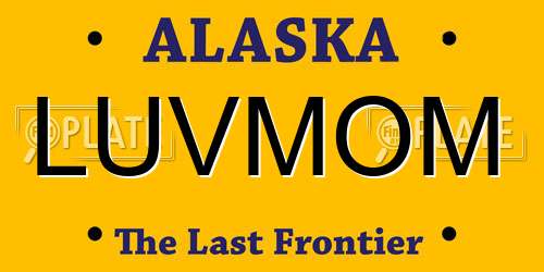LUVMOM Alaska License Plate