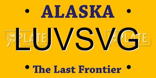 LUVSVG Alaska License Plate