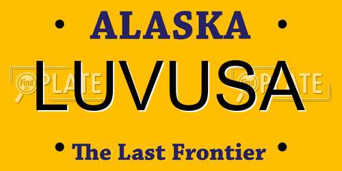 LUVUSA Alaska License Plate