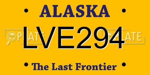 LVE294 Alaska License Plate