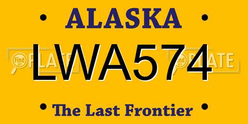 LWA574 Alaska License Plate
