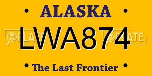 LWA874 Alaska License Plate