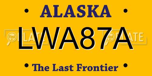 LWA87A Alaska License Plate