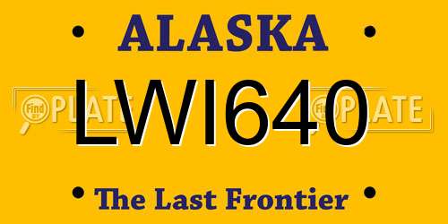 LWI640 Alaska License Plate