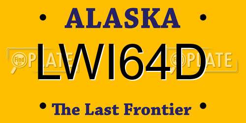 LWI64D Alaska License Plate
