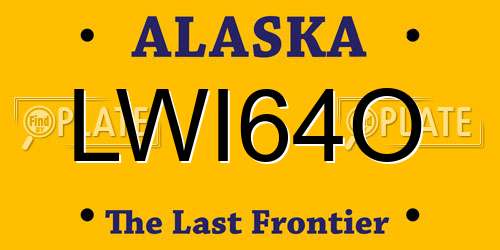 LWI64O Alaska License Plate