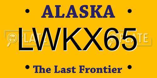 LWKX65 Alaska License Plate