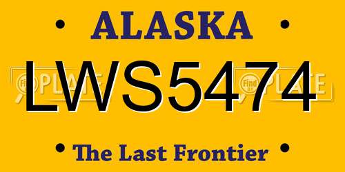 LWS5474 Alaska License Plate