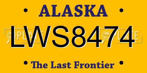 LWS8474 Alaska License Plate