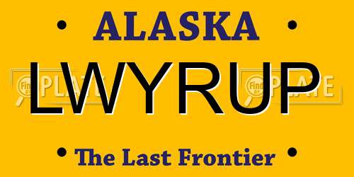 LWYRUP Alaska License Plate