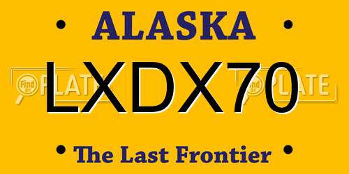 LXDX70 Alaska License Plate