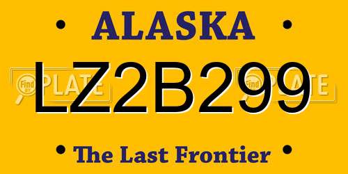 LZ2B299 Alaska License Plate